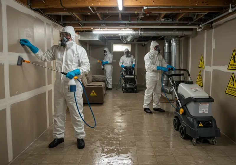 Basement Moisture Removal and Structural Drying process in Oakleaf Plantation, FL